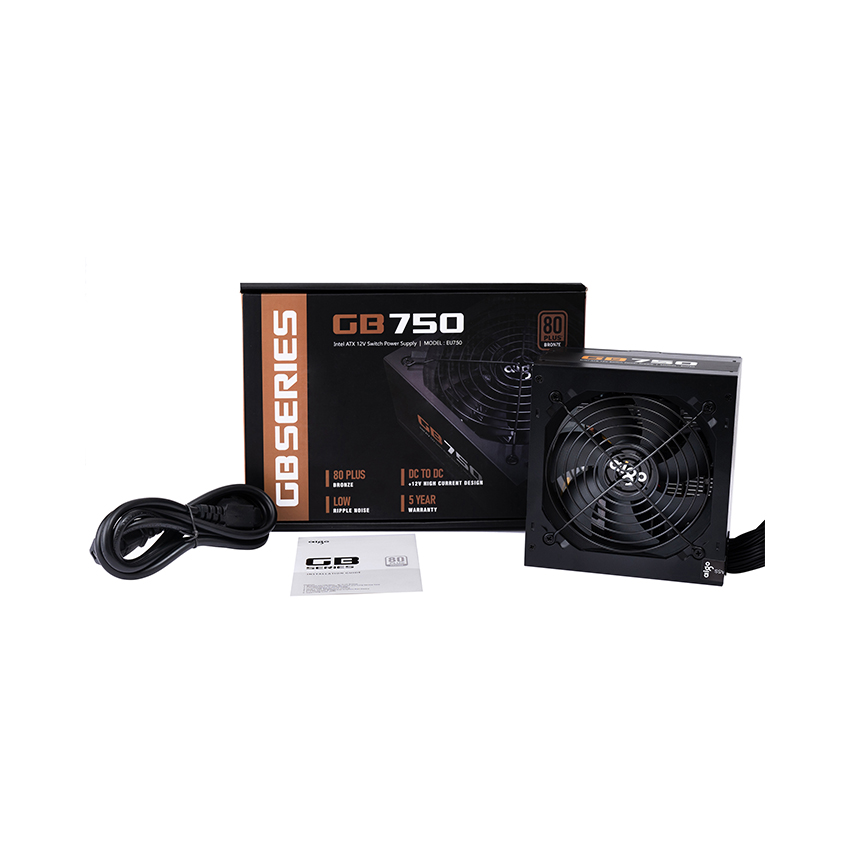 Nguồn máy tính AIGO Bronze GB750 - 750w (80 Plus Bronze/Màu Đen)