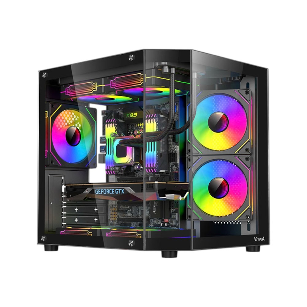 Vỏ Case VITRA PANORAMA S Black 3 Fan (MATX/Màu Đen/Rad 240)